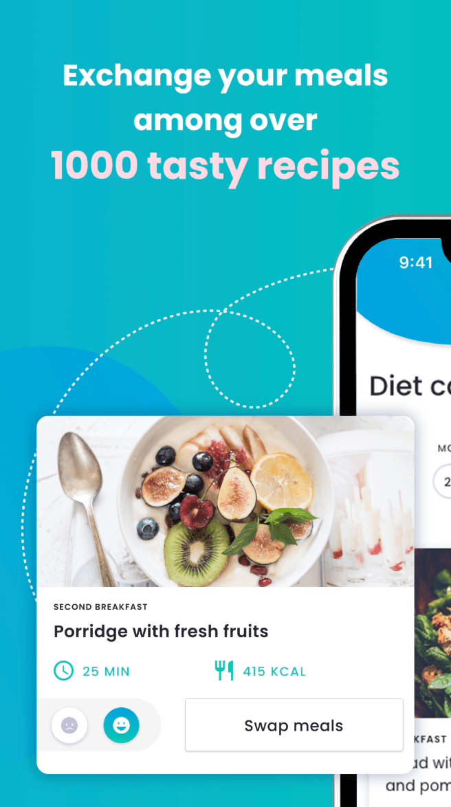 Store screenshot of a recipe card with a button to swap meals